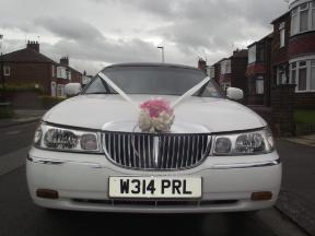 wedding cars beautifully decorated by Bliss Limousine hire Middlesbrough
