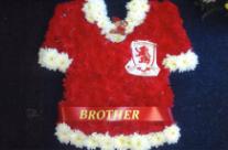 Middlesbrough FC football shirt funeral tribute