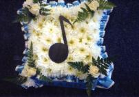 Music funeral floral tribute by Allium Florists Middlesbrough
